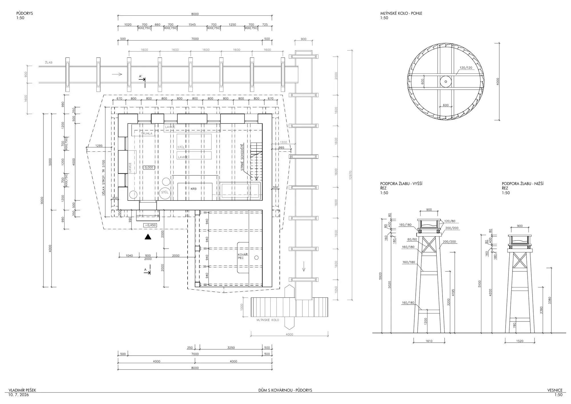 Architectural plan of the forge ground floor