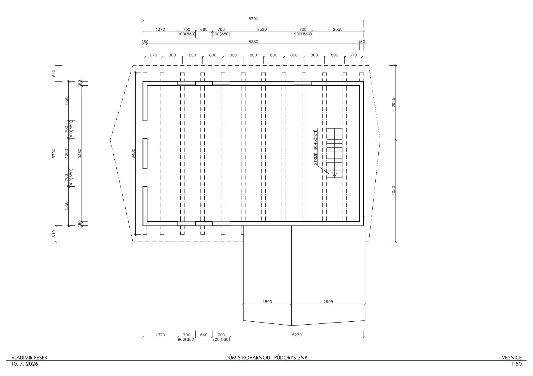 Architectural plan of the forge first floor